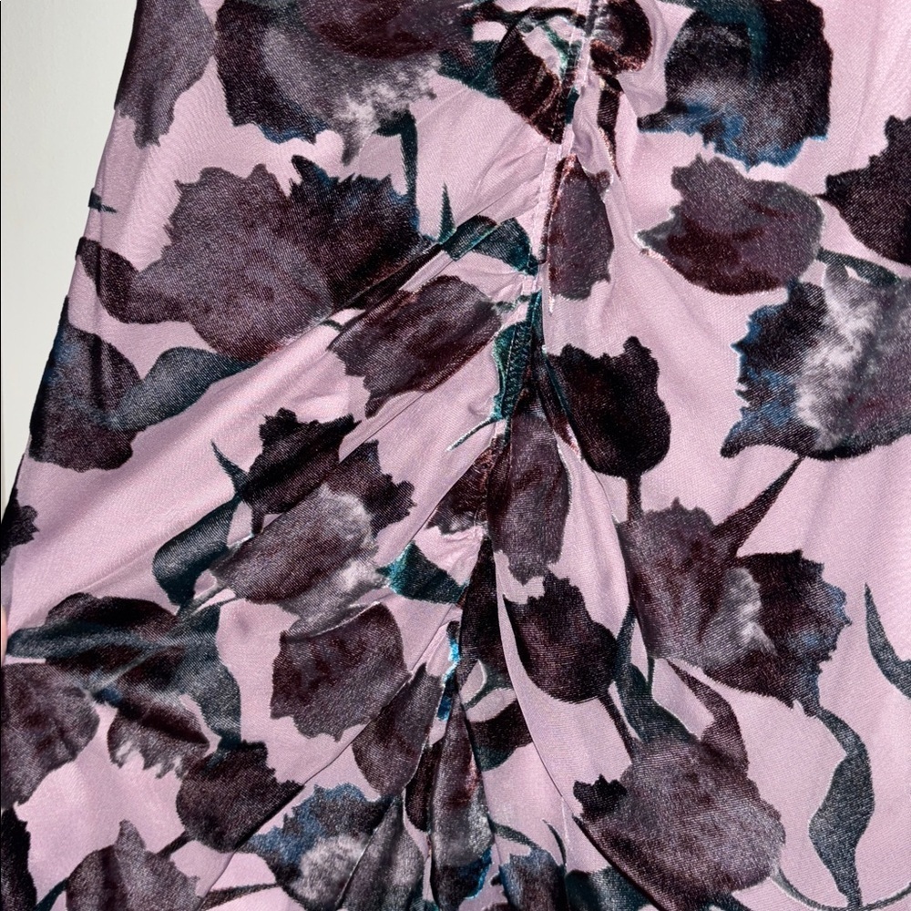 BNWT Aidan mattox ruched printed velvet dress - Picture 10 of 11